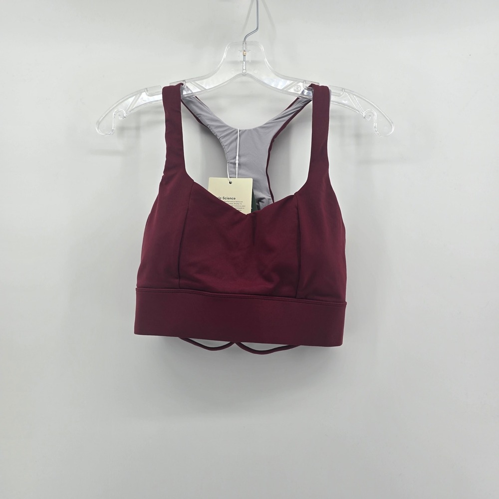 Halara Womens Medium Burgundy Strappy Racerback Sports Bra NWT